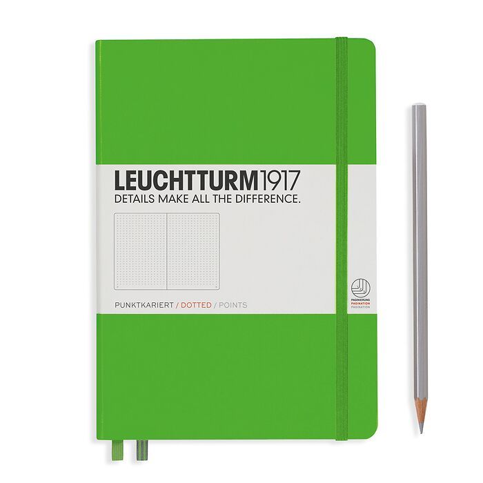 Notizbuch Medium (A5), Hardcover, 251 nummerierte Seiten, Fresh Green, Dotted