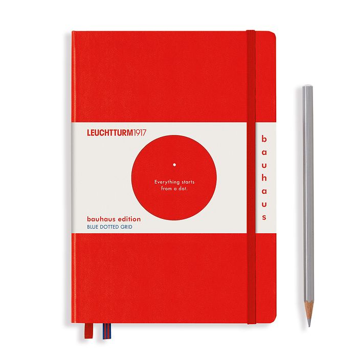 Notizbuch Medium (A5), Hardcover, 251 num. Seiten, Rot, Dotted, Bauhaus Edition