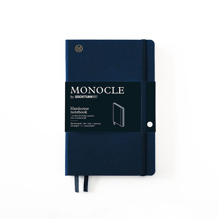 Notizbuch B6+ Monocle, Hardcover, 192 nummerierte Seiten, Navy, dotted