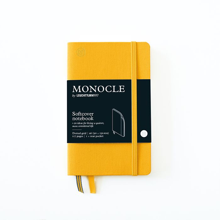 Notizbuch A6 Monocle, Softcover, 128 nummerierte Seiten, Yellow, dotted