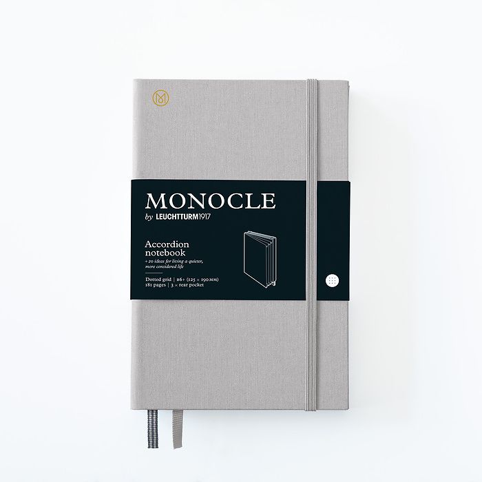 Monocle Wallet B6+, Hardcover, 192 nummerierte Seiten, Light Grey, dotted
