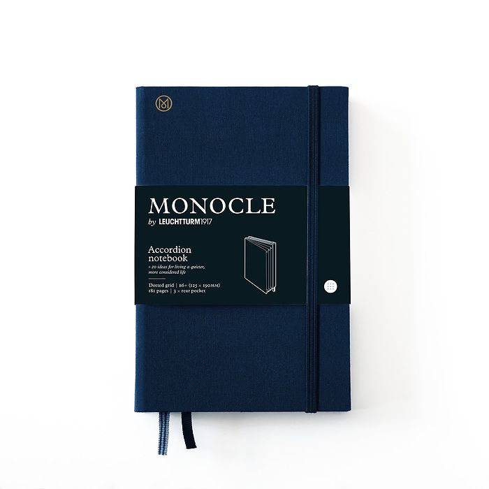 Monocle Wallet B6+, Hardcover, 192 nummerierte Seiten, Navy, dotted