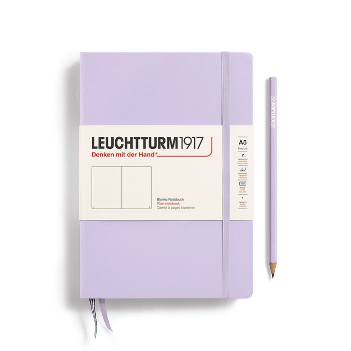 Notizbuch Medium (A5), Hardcover, 251 nummerierte Seiten, Lilac, blanko