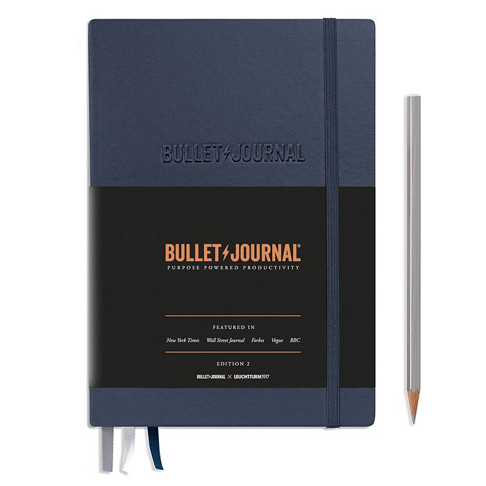 Bullet Journal Edition 2, Medium (A5), Hardcover, 206 nummerierte Seiten, Blue22, dotted