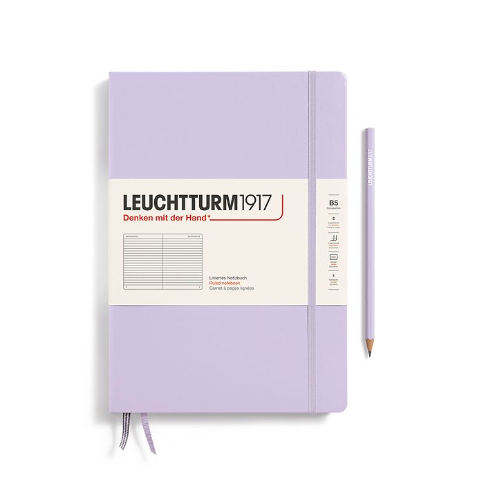 Notizbuch Composition (B5), Hardcover, 219 nummerierte Seiten, Lilac, Liniert