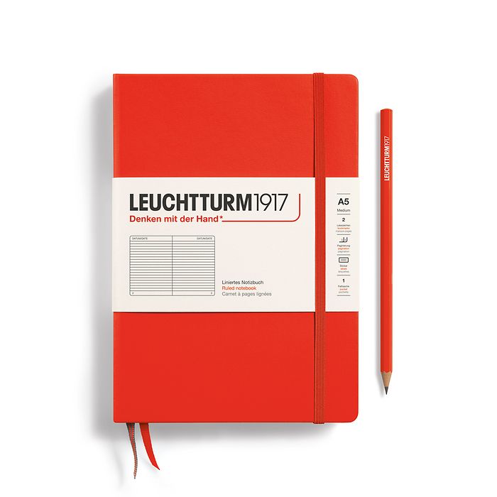 Notizbuch Medium (A5), Hardcover, 251 nummerierte Seiten, Lobster, liniert