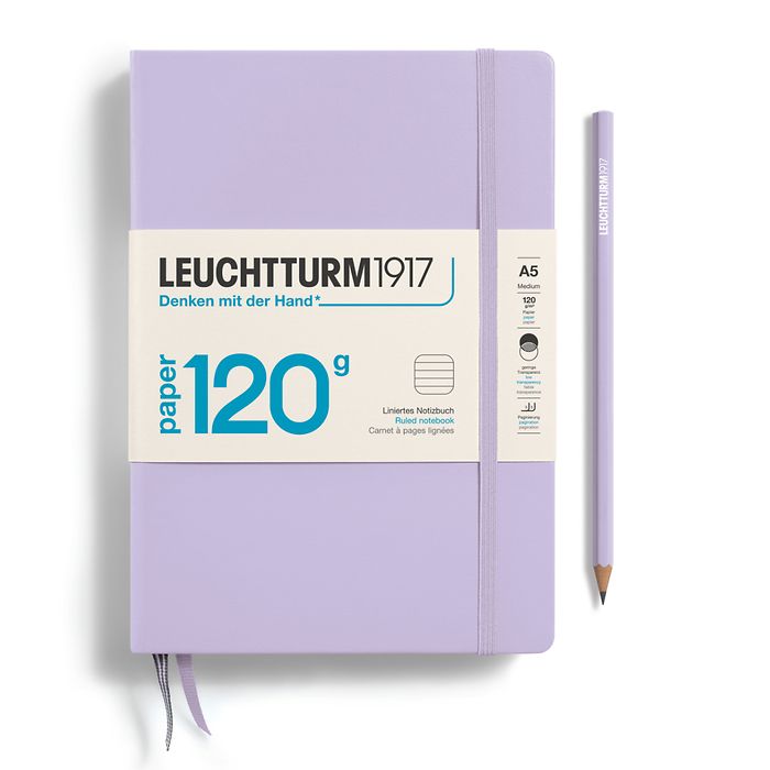 Notizbuch Medium (A5), EDITION 120, Hardcover, 203 nummerierte Seiten, Lilac, liniert
