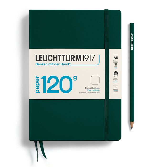 Notizbuch Medium (A5), EDITION 120, Hardcover, 203 num. Seiten, Forest Green, blanko