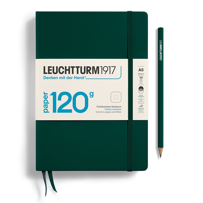 Notizbuch Medium (A5), EDITION 120, Hardcover, 203 num. Seiten, Forest Green, dotted