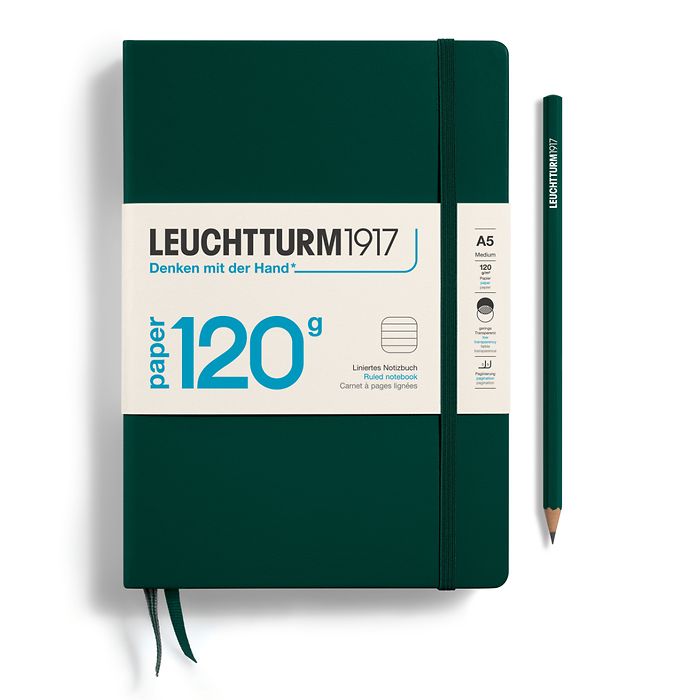Notizbuch Medium (A5), EDITION 120, Hardcover, 203 num. Seiten, Forest Green, liniert